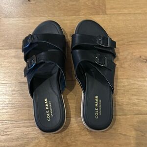 Cole Haan Grand Series black leather sandals